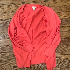Coral Button-Up Cardigan